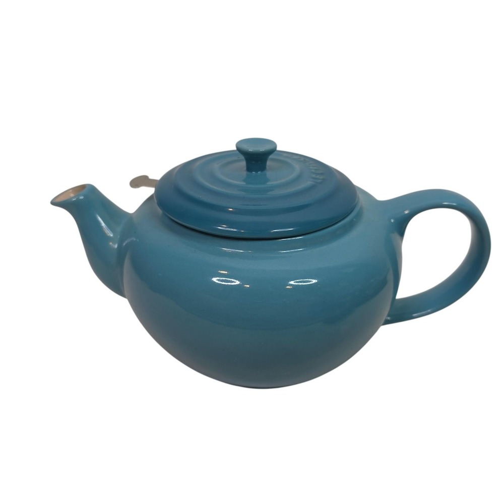 Le Creuset Blue Stoneware Teapot With Stainless Steel Infuser Tea Kitchen